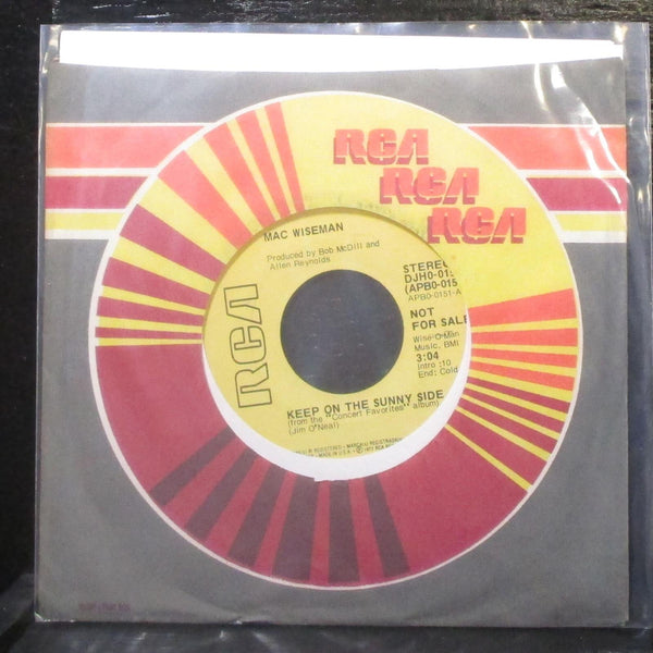 Mac Wiseman - Keep On The Sunny Side 7" VG+ Promo Vinyl 45 RCA DJH0-0151 USA - Shuga Records