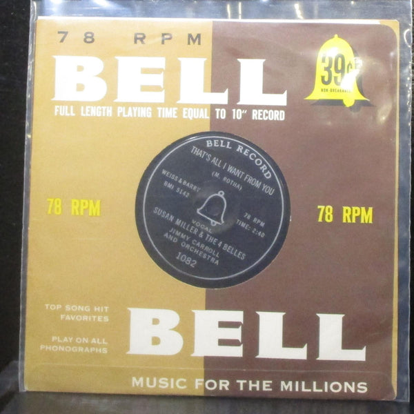 Susan Miller & The 4 Belles - Let Me Go Lover 7" VG+ Vinyl 78 Bell 1082 USA 1955 - Shuga Records