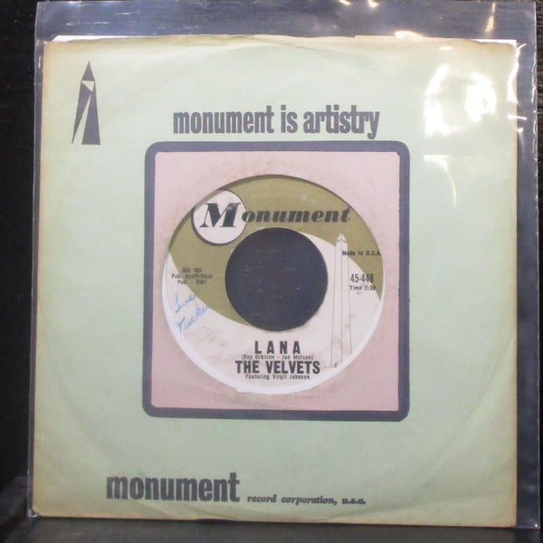 The Velvets - Laugh / Lana 7" VG+ Vinyl 45 Monument 45-448 USA 1961 - Shuga Records