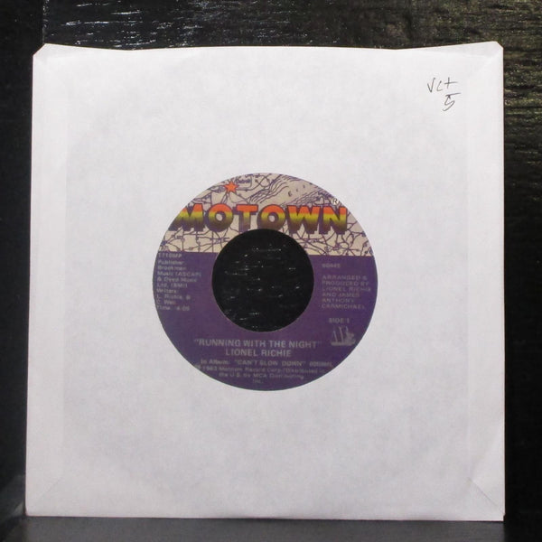 Lionel Richie - Running With The Night / Serves You Right 7" VG+ Vinyl 45 Motown - Shuga Records