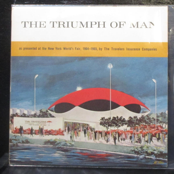 Frank Ledlie Moore - The Triumph Of Man 7" VG+ Red Vinyl 33 Travelers Insurance - Shuga Records