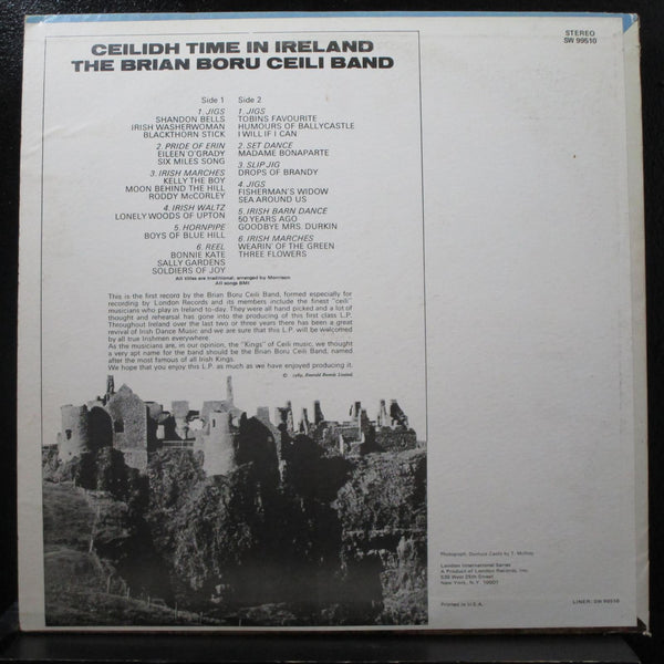 The Brian Boru Ceili Band - Ceilidh Time In Ireland LP VG+ SW 99510 Vinyl Record - Shuga Records