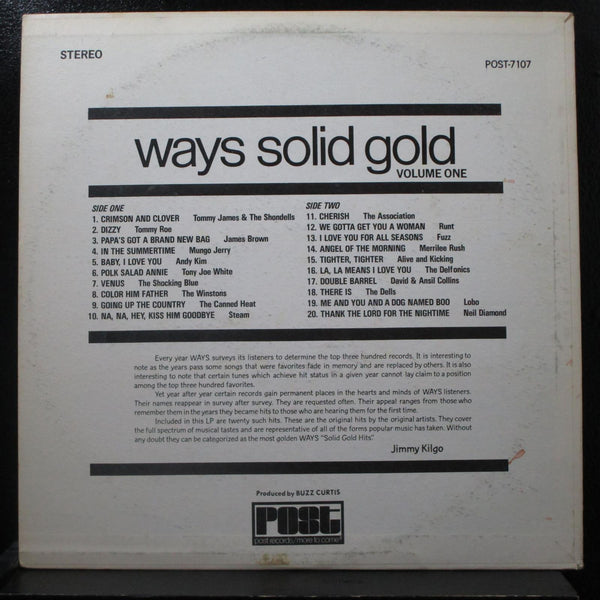 Various - Ways Solid Gold Volume One LP Mint- POST 7107 Psych Funk Compilation - Shuga Records