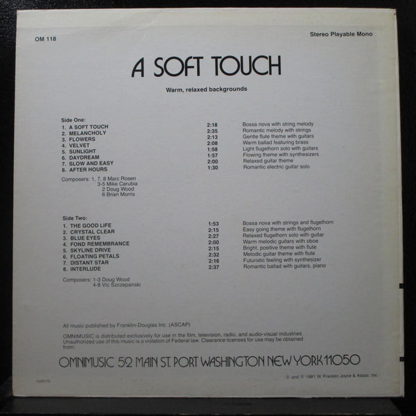 Rosen / Wood / Carubia / Morris / Szczepanski - A Soft Touch LP Mint- OM 118 - Shuga Records