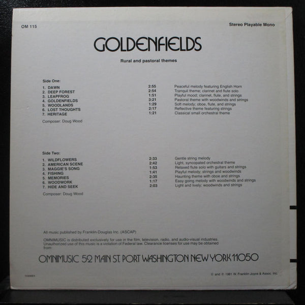 Doug Wood - Goldenfields LP Mint- OM 115 USA 1981 Vinyl Record - Shuga Records