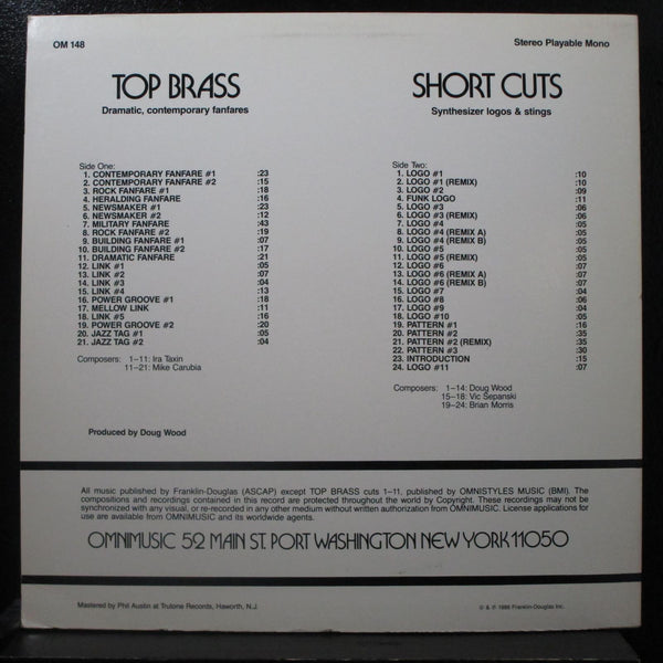 Various - Top Brass / Short Cuts LP Mint- OM 148 USA 1986 Vinyl Record w/Insert - Shuga Records