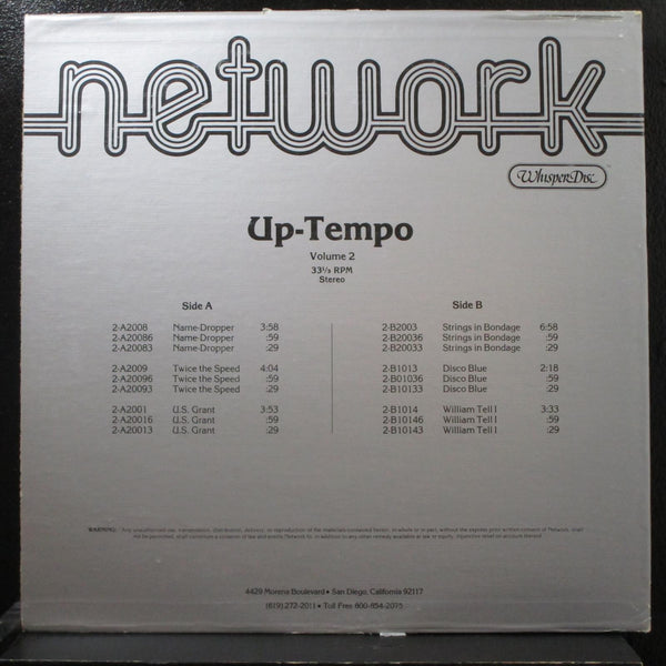 Unknown Artist - Up-Tempo - Volume 2 LP Mint- VOL-2-A Vinyl Record w/Insert - Shuga Records