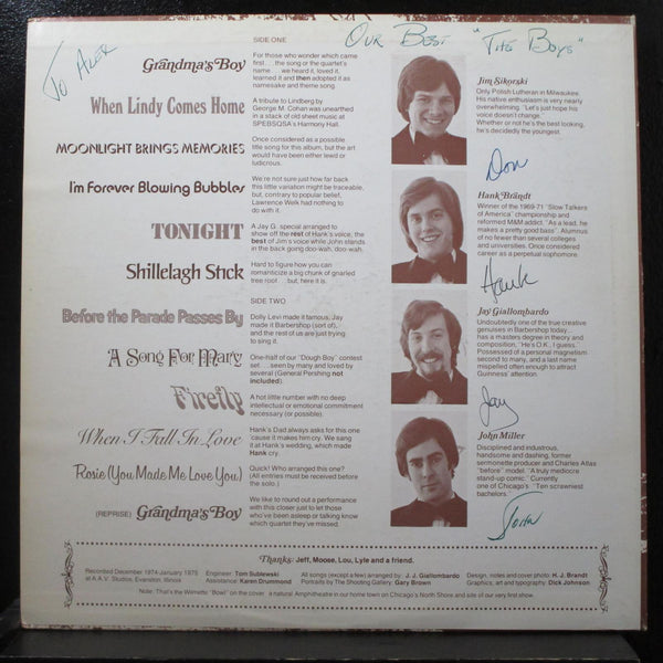Grandma's Boys - Tonight LP Mint- Private Press Vinyl Record Signed Autographed - Shuga Records