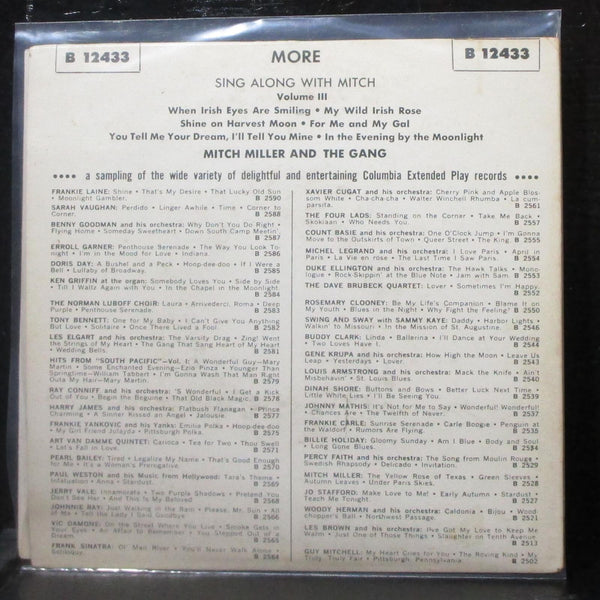 Mitch Miller - More Sing Along With Mitch Vol. 3 EP 7" VG+ Vinyl 45 Columbia - Shuga Records
