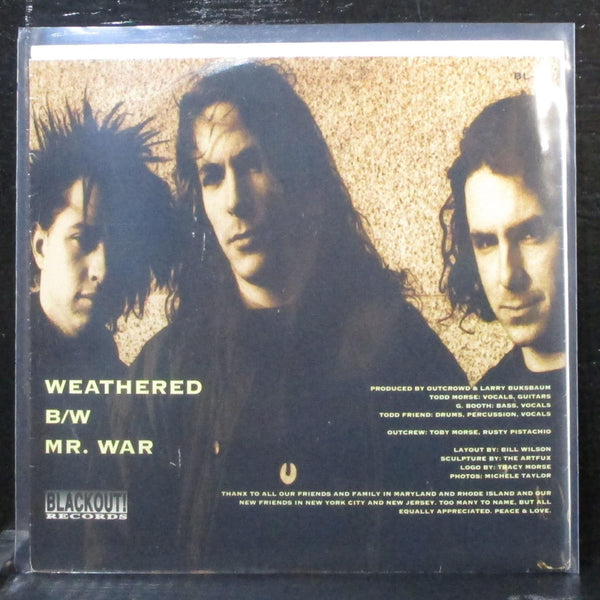 Outcrowd - Weathered 7" Mint- Dark Red Vinyl 45 Blackout! BL-14 USA 1992 - Shuga Records