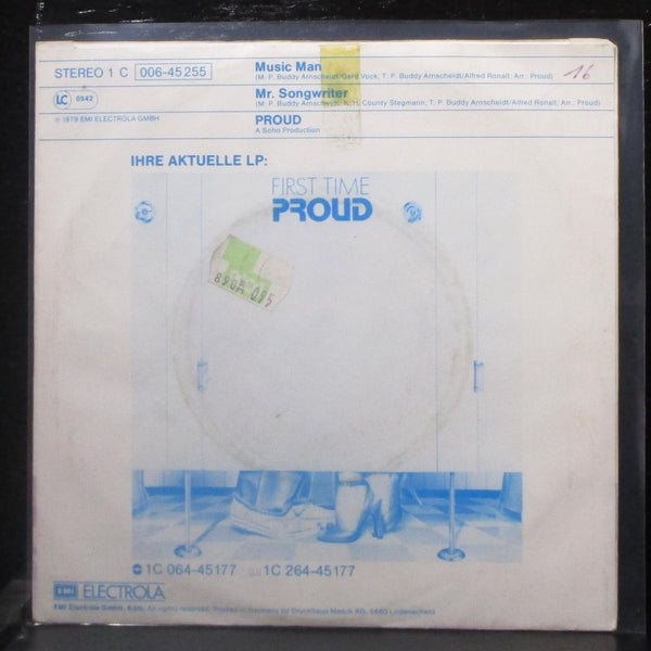 Proud - Music Man / Mister Songwriter 7" Mint- Vinyl 45 EMI Germany 1979 - Shuga Records