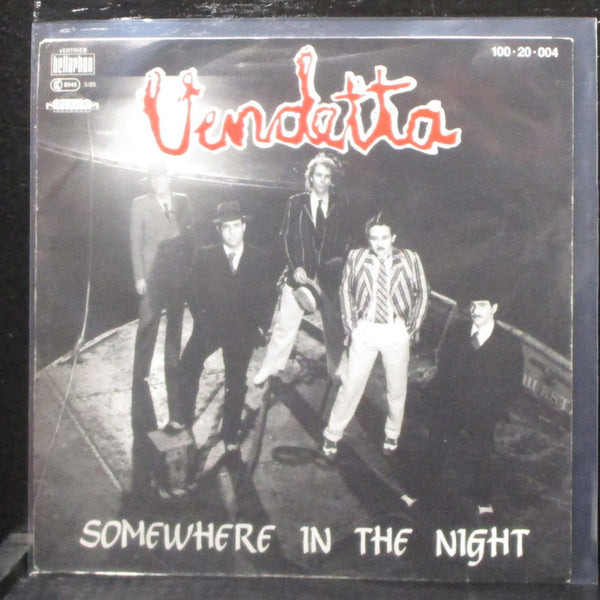 Vendetta - Somewhere In The Night 7" VG+ Vinyl 45 Plaza 100-20-004 USA 1985 - Shuga Records