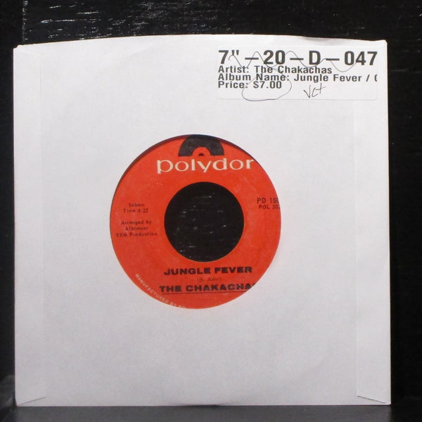 The Chakachas - Jungle Fever / Cha Ka Cha 7" VG+ Vinyl 45 Polydor PD 15030 USA - Shuga Records
