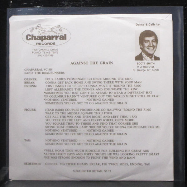 Scott Smith & Roadrunners - Against The Grain 7" Mint- Vinyl 45 Chaparral C-818 - Shuga Records