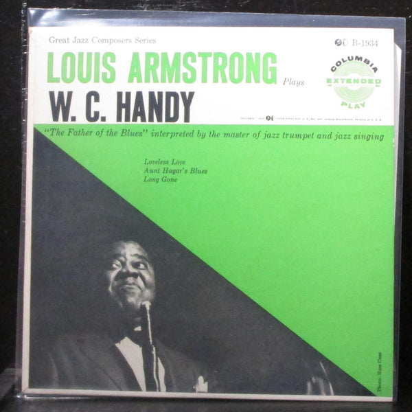Louis Armstrong Plays W.C. Handy EP 7" VG+ Vinyl 45 Columbia B-1934 USA green - Shuga Records