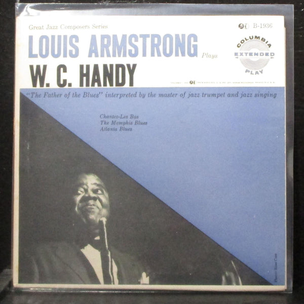 Louis Armstrong Plays W.C. Handy EP 7" VG+ Vinyl 45 Columbia B-1936 USA blue - Shuga Records