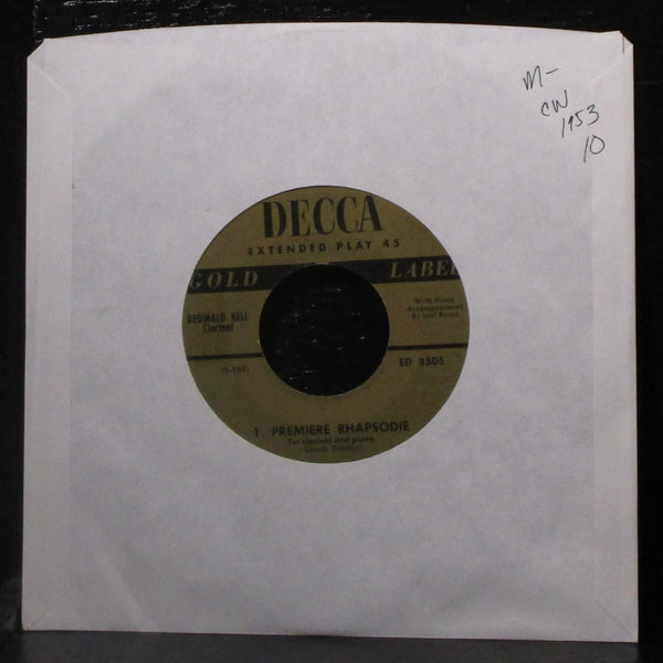 Reginald Kell - Premiere Rhapsodie / Three Pieces 7" Mint- Vinyl 45 Decca ED3505 - Shuga Records