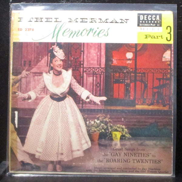 Ethel Merman - Memories, Part 3 EP 7" VG+ Vinyl 45 Decca ED 2278 USA CW SS - Shuga Records
