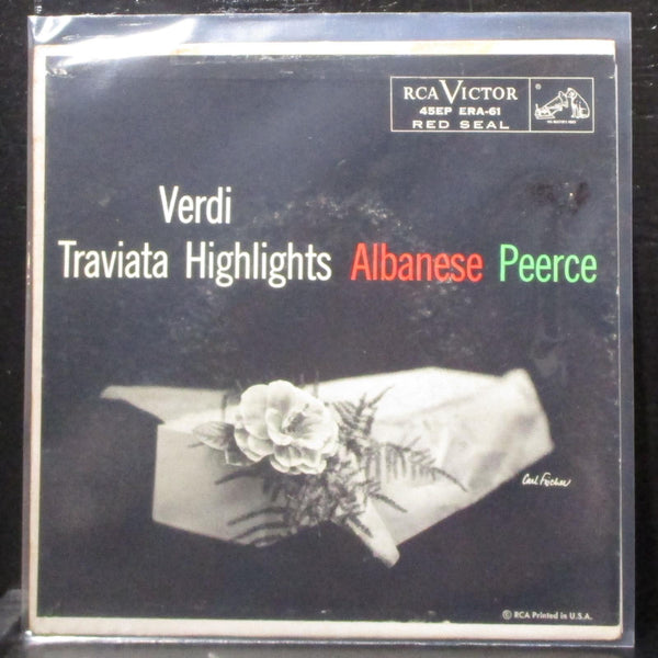 Licia Albanese, Jan Peerce - Verdi: Traviata Highlights EP 7" VG+ Vinyl 45 RCA - Shuga Records