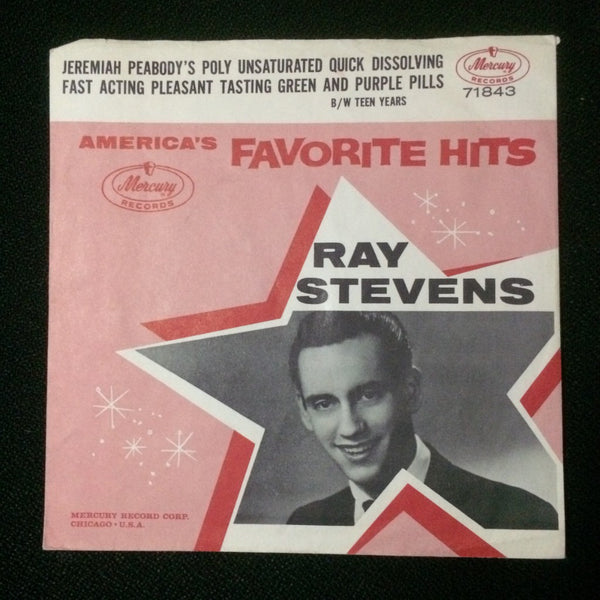 Ray Stevens - Jeremiah Peabody's / Teen Years 7" VG+ Vinyl 45 Mercury 71843 USA - Shuga Records