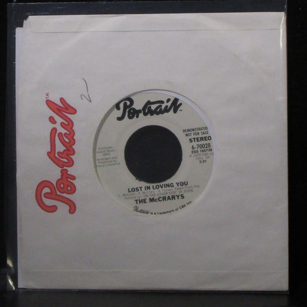 The McCrarys - Lost In Loving You 7" Mint- Promo Vinyl 45 Portrait 6-70028 USA - Shuga Records