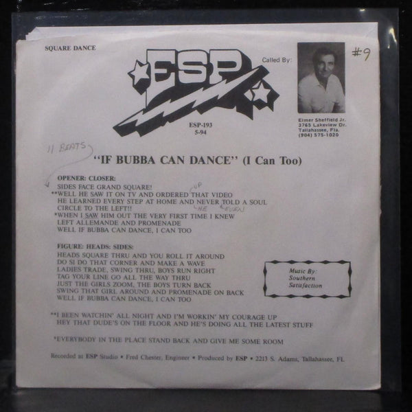 Elmer Sheffield - If Bubba Can Dance (I Can Too) 7" VG+ Vinyl 45 ESP-193 USA - Shuga Records