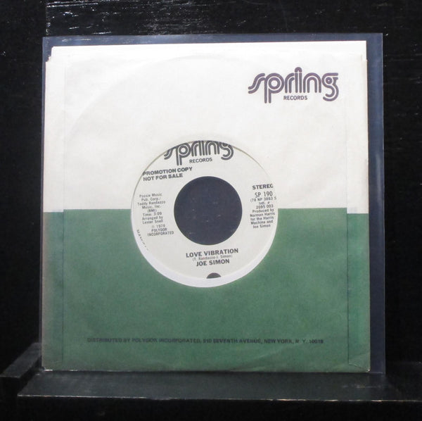 Joe Simon - Love Vibration 7" Mint- SP 190 Promo USA 1978 Vinyl 45 - Shuga Records