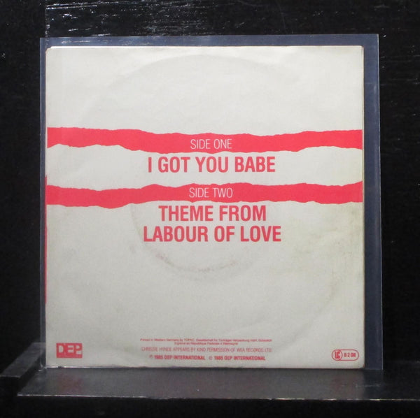 UB40, Hynde - I Got You Babe / Theme From Labour Of Love 7" VG+ 107 557 Germany - Shuga Records