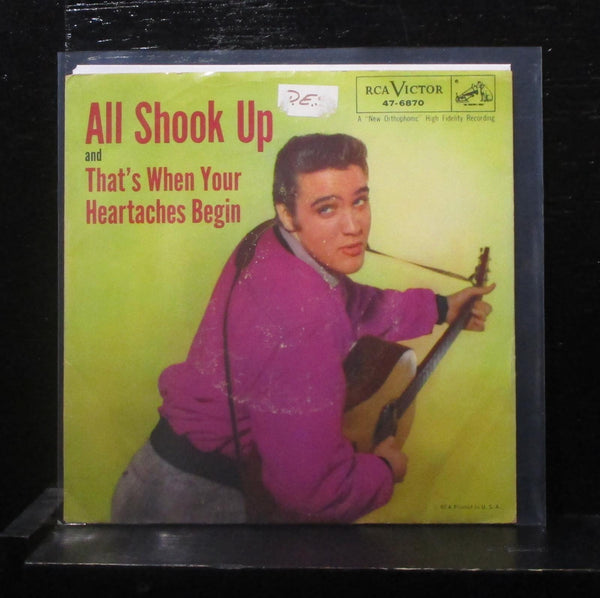Elvis Presley - All Shook Up / That's When Your Heartaches Begin 7" VG+ 47-6870 - Shuga Records
