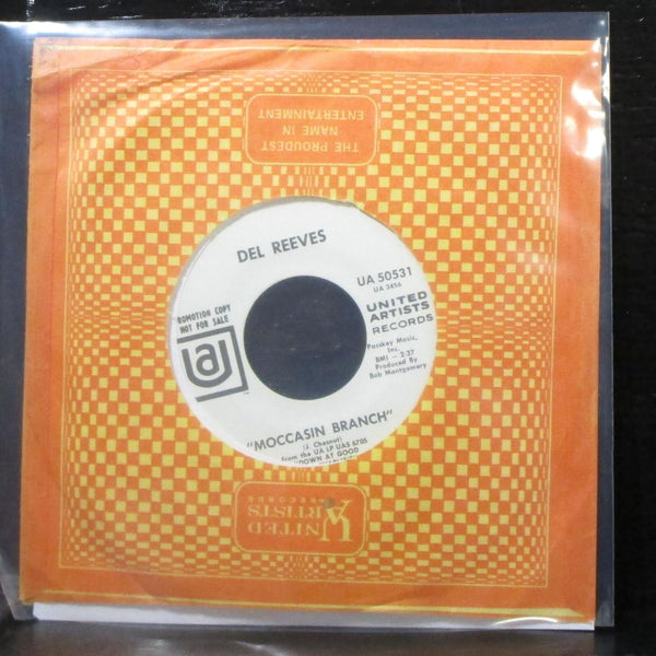 Del Reeves - Moccasin Branch / Be Glad 7" Mint- Promo Vinyl 45 UA 50531 USA 1969 - Shuga Records