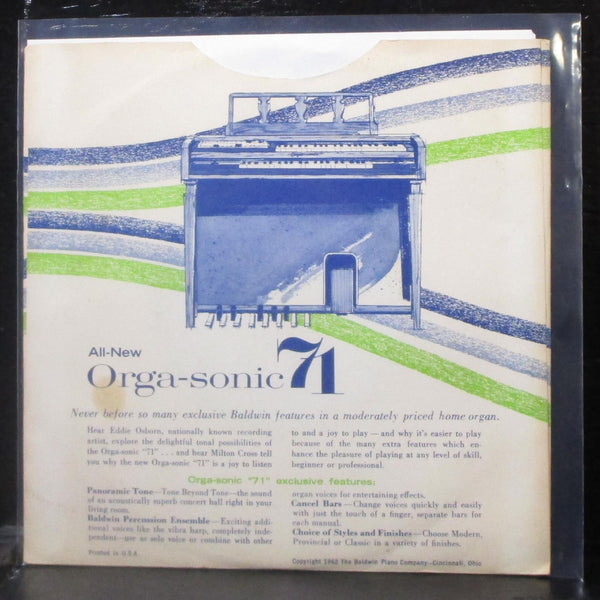 Eddie Osborn - Orga-Sonic 71 On LP 7" VG+ Vinyl 33 Baldwin USA 1962 - Shuga Records