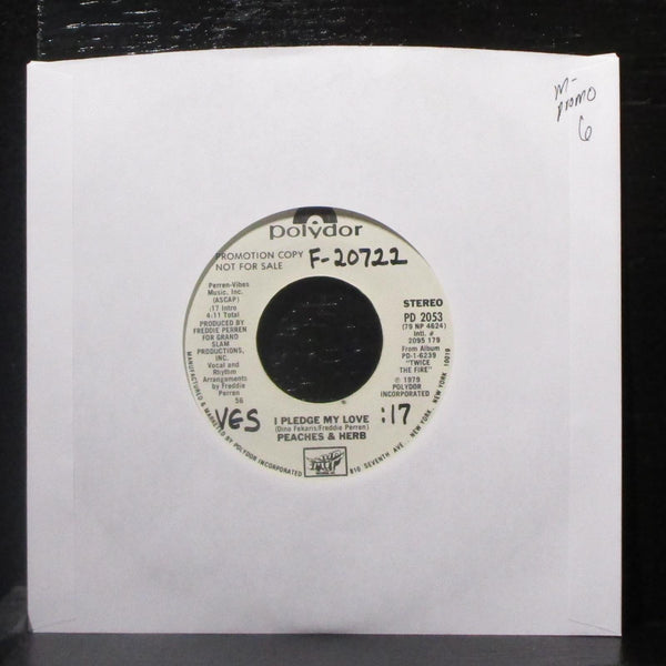 Peaches & Herb - I Pledge My Love 7" Mint- Promo Vinyl 45 Polydor PD 2053 USA - Shuga Records