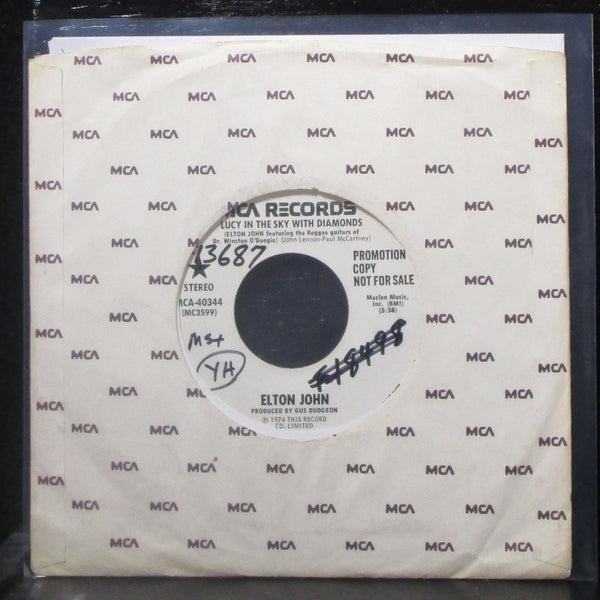 Elton John - Lucy In The Sky With Diamonds 7" VG+ Promo Vinyl 45 MCA-40344 USA - Shuga Records