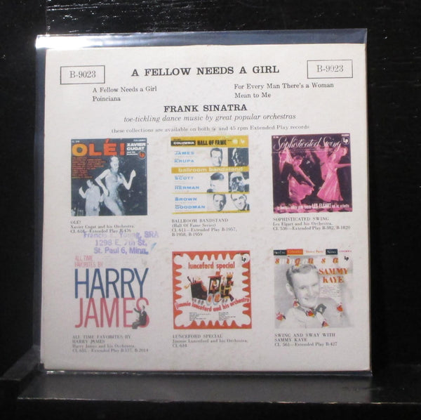 Frank Sinatra - A Fellow Needs A Girl 7" VG+ B-9023 USA 1956 Vinyl 45 - Shuga Records