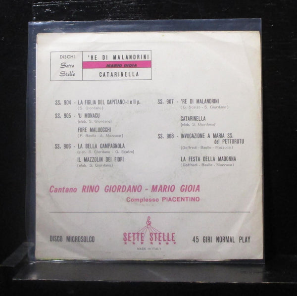 Mario Giola - Catarinella / 'Re Di Malandrini 7" Mint- SS. 907 Italy Vinyl 45 - Shuga Records