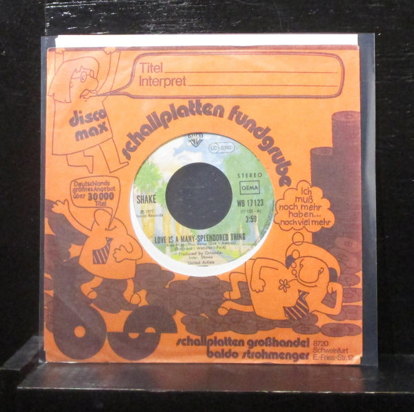 Shake - Love Is A Many-Splendored Thing 7" VG+ WB 17123 Germany Vinyl 45 - Shuga Records