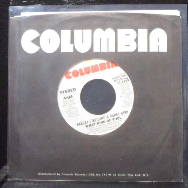 Barbra Streisand & Barry Gibb - What Kind Of Fool 7" Mint- Promo Vinyl 45 USA - Shuga Records