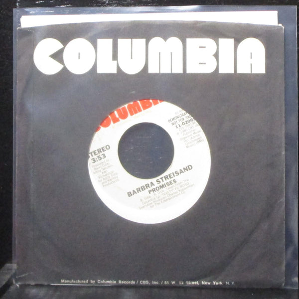 Barbra Streisand - Promises 7" Mint- Promo Vinyl 45 Columbia 11-02065 USA 1980 - Shuga Records