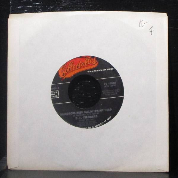 B.J. Thomas - Raindrops Keep Fallin' On My Head 7" Mint- Vinyl 45 Collectables - Shuga Records