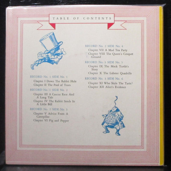 Alice In Wonderland by Lewis Carroll 3x7" VG+ Vinyl 45 Audio Book C 300 USA 1954 - Shuga Records