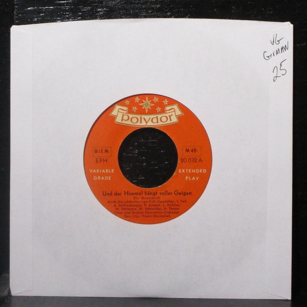 Leo Fall - Und Der Himmel Hngt Voller Geigen 7" VG Vinyl 45 Polydor Germany - Shuga Records
