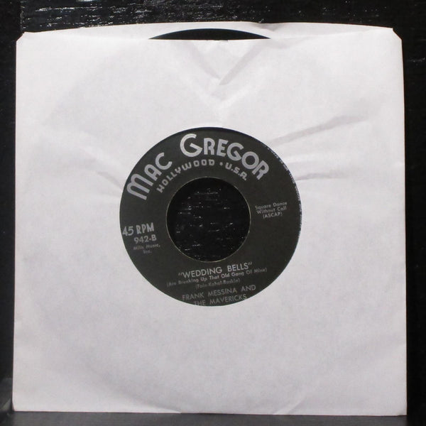 Bob Van Antwerp & Frank Messina - Wedding Bells 7" VG+ Vinyl 45 Mac Gregor 942 - Shuga Records