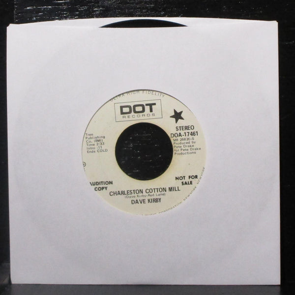 David Kirby - Charleston Cotton Mill 7" VG+ Promo Vinyl 45 Dot DOA-17461 USA - Shuga Records