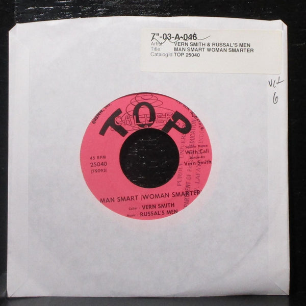 Vern Smith & Russal's Men - Man Smart (Woman Smarter) 7" VG+ Vinyl 45 25040 - Shuga Records