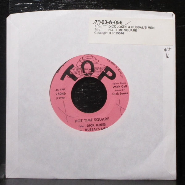 Dick Jones & Russal's Men - Hot Time Square 7" VG+ Vinyl 45 Top Caller 25046 USA - Shuga Records