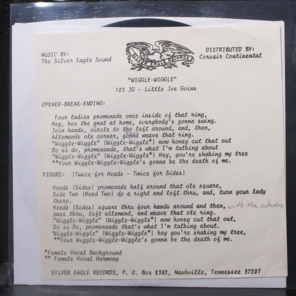 Little Joe Goins & Silver Eagle Sound - Wiggle, Wiggle 7" VG+ Vinyl 45 SE-103-JG - Shuga Records