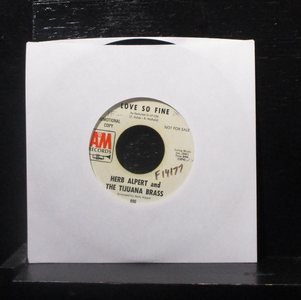 Herb Alpert And The Tijuana Brass - Carmen / Love So Fine 7" VG+ 890 Promo Vinyl - Shuga Records