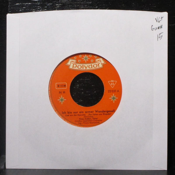 Peter Anders - Ich Bin Nur Ein Armer Wandergesell 7" VG+ Vinyl 45 Polydor GER - Shuga Records