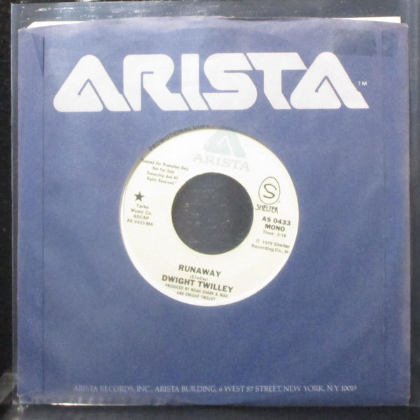 Dwight Twilley - Runaway 7" VG+ Promo Vinyl 45 Arista AS 0433 USA 1979 - Shuga Records