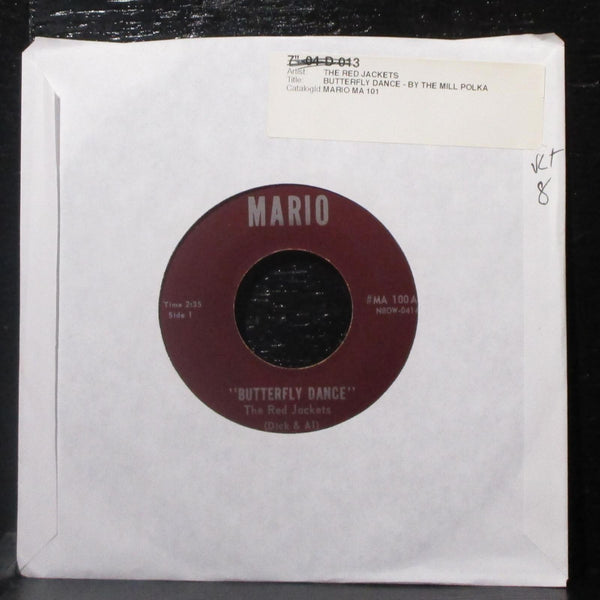 The Red Jackets - Butterfly Dance / Hardware Hank Rouser 7" VG+ Vinyl 45 Mario - Shuga Records